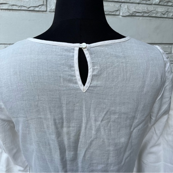 White Full Sleeves Embroidered Top - Picture 5 of 5